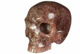 Realistic, Carved Strawberry Quartz Crystal Skull #150988-1